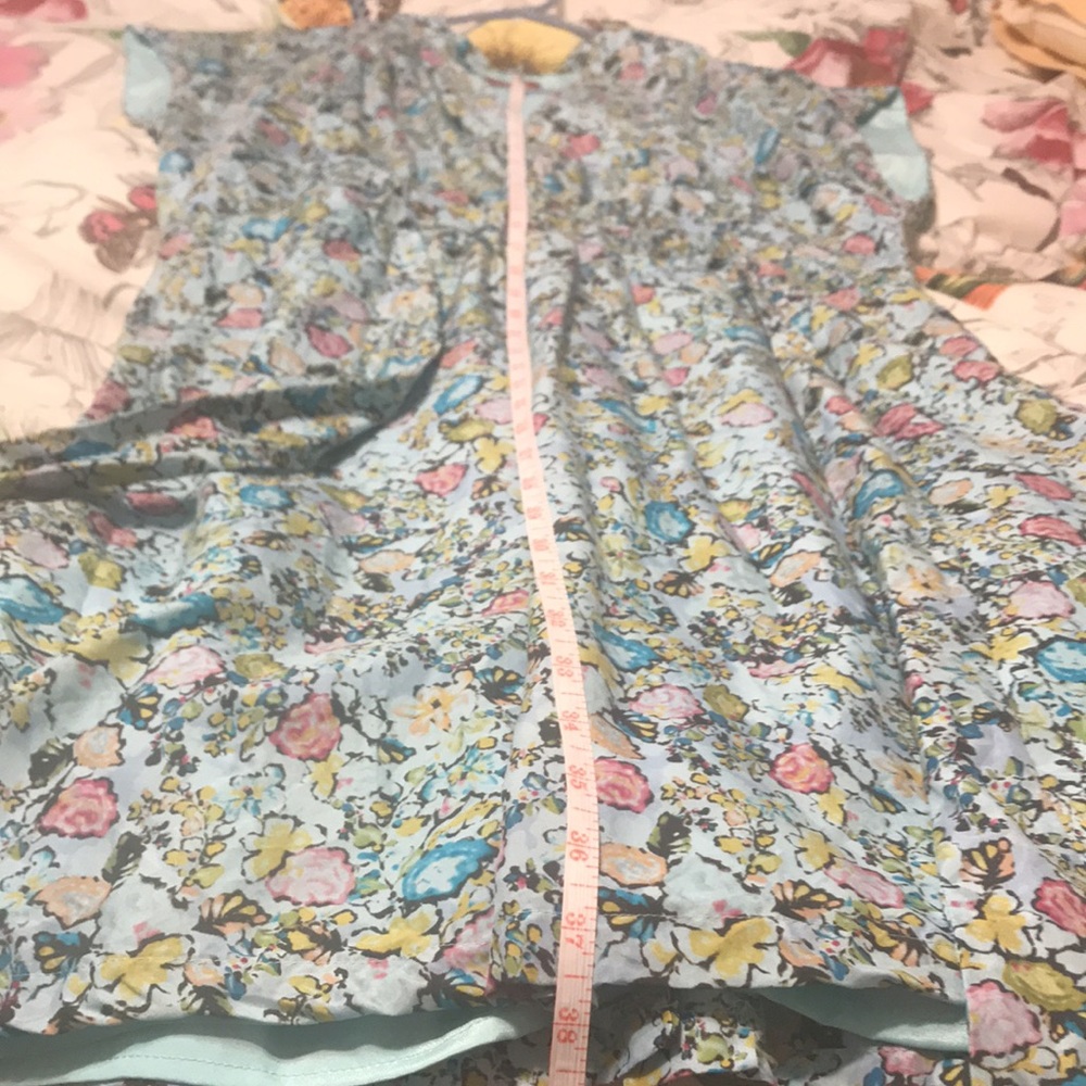 Sundance silk light blue floral tie waist dress size 14 - Picture 14 of 14